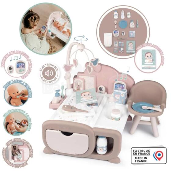 SMOBY Baby Nurse Electronic Large Babysitter's Corner for Dolls 19 accessories