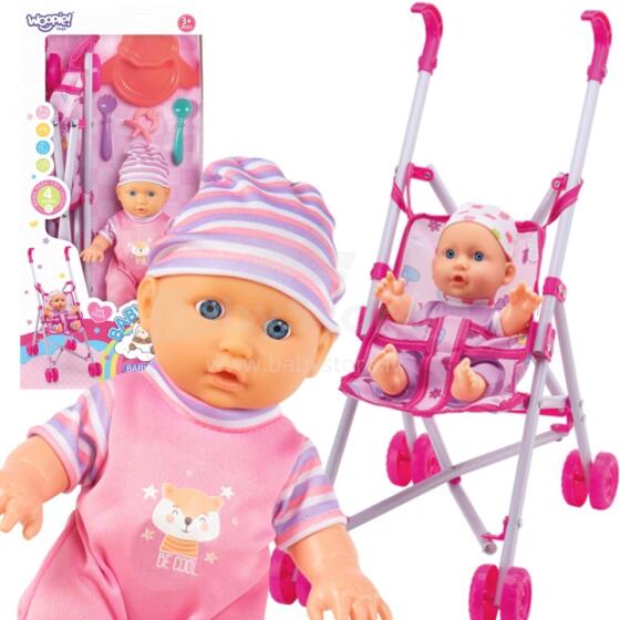 WOOPIE ROYAL First Baby Doll with Stroller Caregiver + Feeding Set