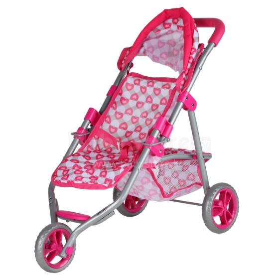 WOOPIE ROYAL 3-Wheeled Doll Stroller Heart Pink