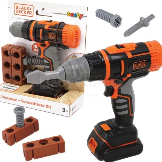 SMOBY Black&amp;Decker Electronic Drill Driver with Brick