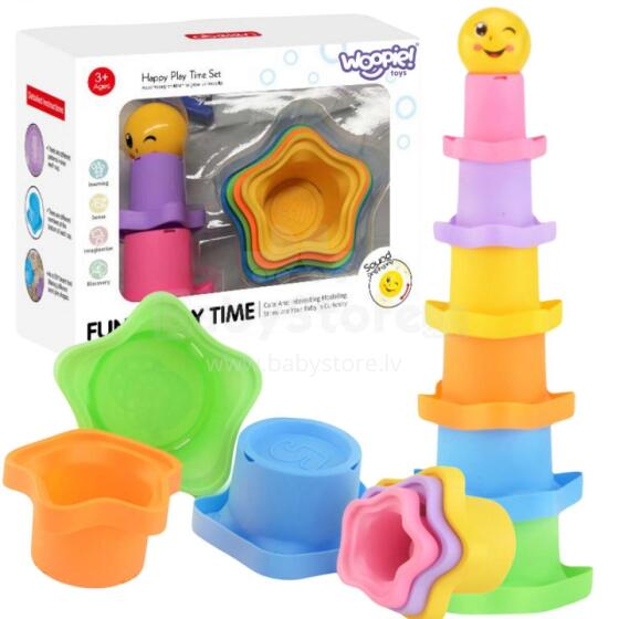 WOOPIE BABY Pyramid Sensory Cups Stars + Ball