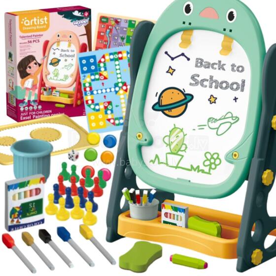 WOOPIE Double-sided Magnetic Board for Drawing and Learning Numbers and Letters 56 pcs.