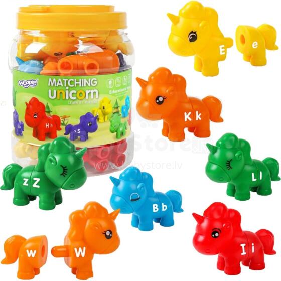 WOOPIE Montessori Figurines Educational Set Unicorns for Assembly "Match the Letters" 13 pcs.