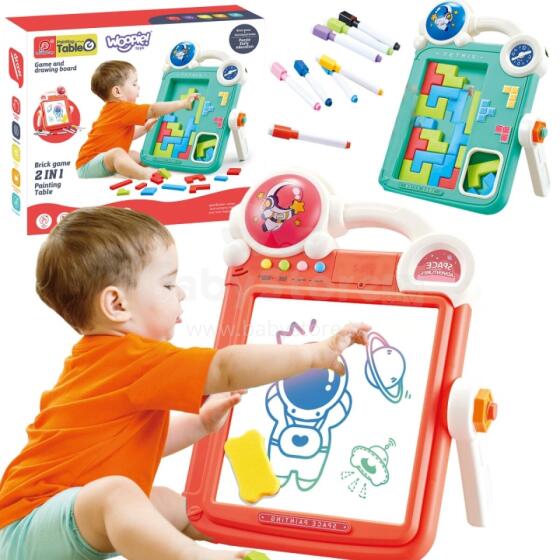 WOOPIE Double Sided Drawing Board Tetris Game 2in1 Orange