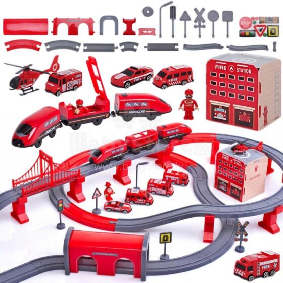 WOOPIE Electric Train Car Track Fire Helicopter Cars 92 el.