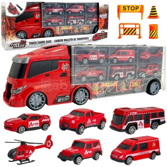WOOPIE Set Truck Transporter 3in1 Red 11 pcs.