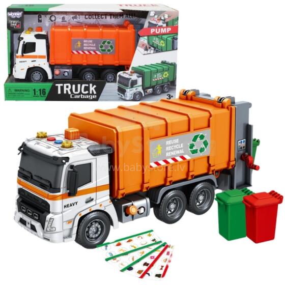 WOOPIE Interactive Garbage Truck Model Scale 1:16 Sound and Light Effects