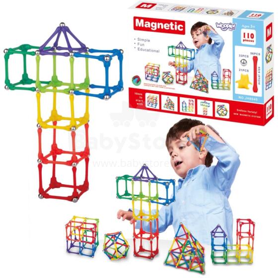 WOOPIE Magnetic Construction Blocks Creative Puzzle 110 pcs.