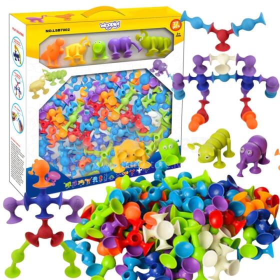 WOOPIE Construction Blocks with Suction Cups - Crazy Animals