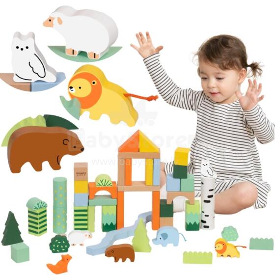 CLASSIC WORLD Set of Wooden Blocks Forest World 50 pcs.