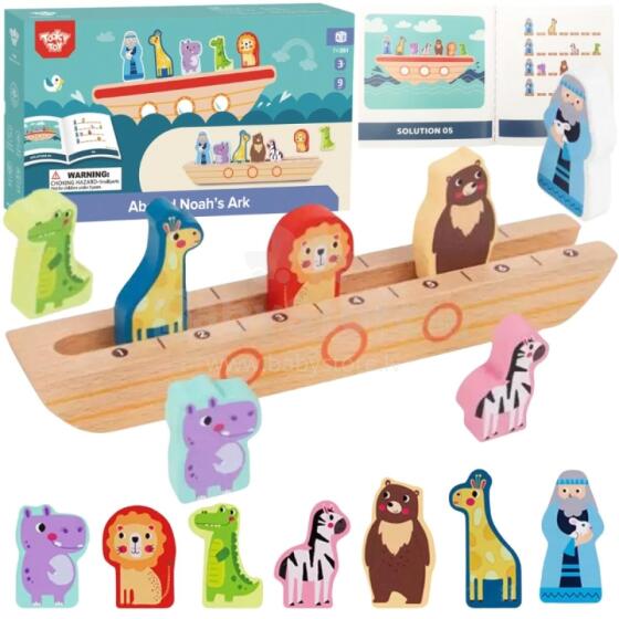 TOOKY TOY Wooden Puzzle for Children Noah and Animals