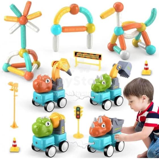 WOOPIE Magnetic Building Blocks Dinosaurs 84 pcs.