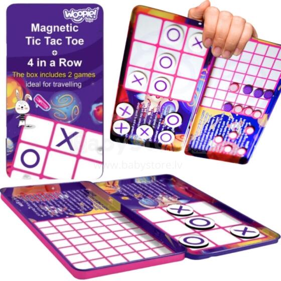 WOOPIE IQ Magnetic Strategy Game 2in1 Tic Tac Toe + 4 in a Line MINI