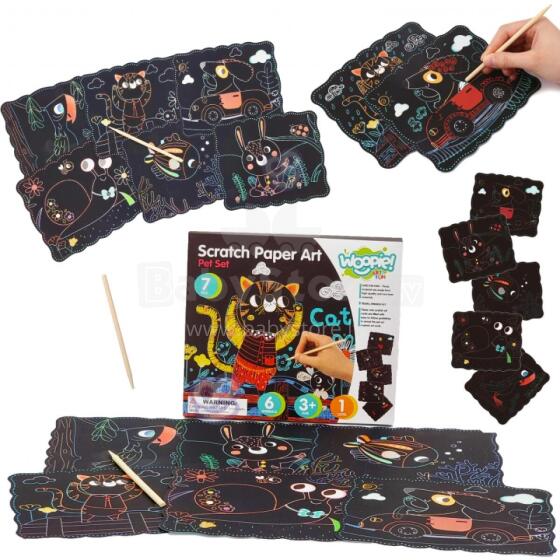 WOOPIE ART&amp;FUN Creative Scratch Art Set for Kids 7 pcs.