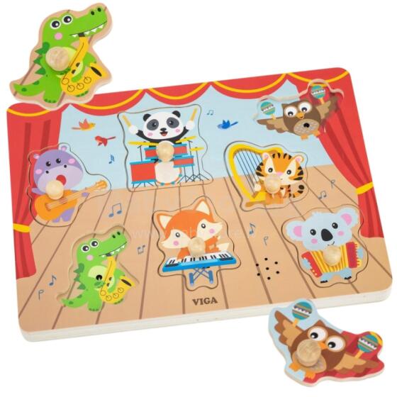 VIGA Sound Puzzle Match Музыкальные животные