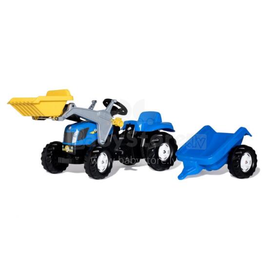 Rolly Toys rollyKid-X New Holland rollyKid Трактор с ковшом и прицепом Синий