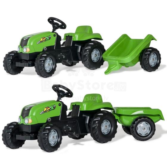 ROLLY TOYS rollyKid NH T 7040 Pedal Tractor with Trailer Light Green