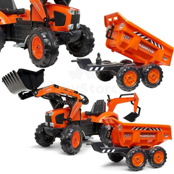 FALK Kubota Orange Tractor with Trailer from 3 Years