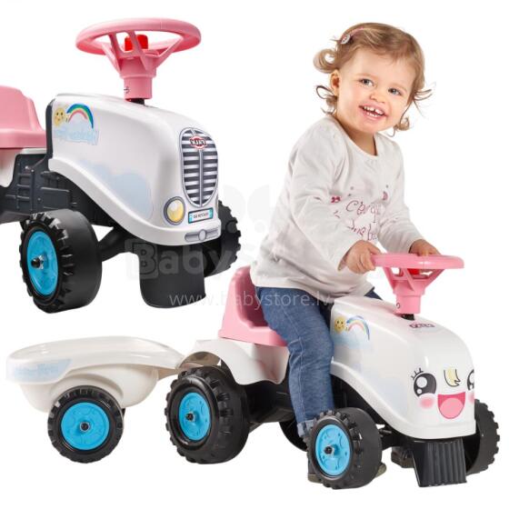 FALK Rainbow Tractor White with Trailer from 1 year