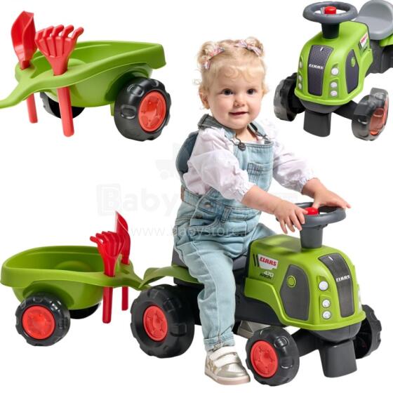 FALK Claas 470 Arion Ride-on Green with Trailer + Sand Kit