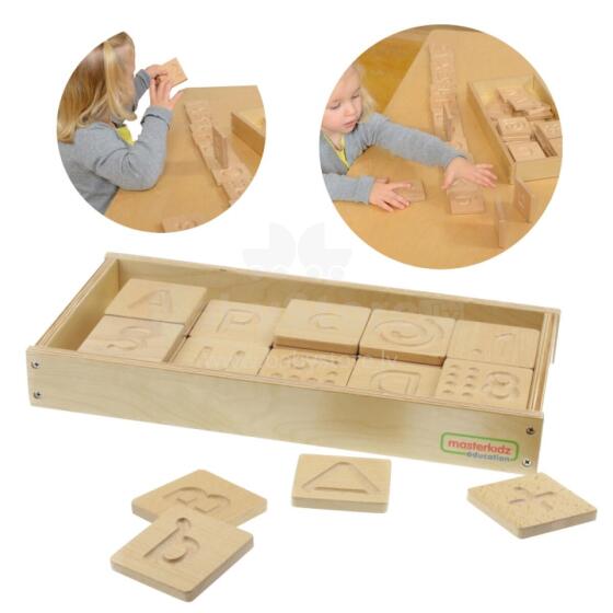 MASTERKIDZ Sensory Toy Recognize Letters Numbers Shapes by Touch Montessori