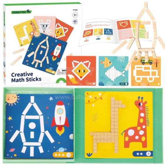 TOOKY TOY Puzzle Logic Game Brain Teasers Magnetic Blocks for Children 49 pcs.