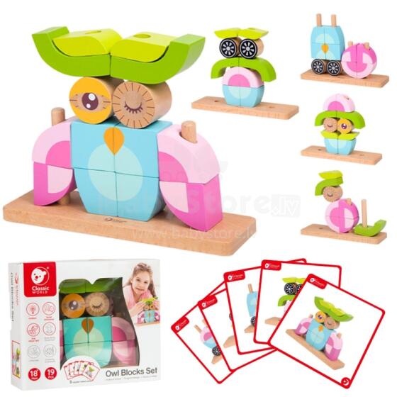 CLASSIC WORLD Creative Wooden 3D Space Blocks Owl