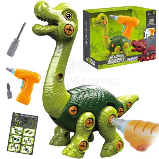 WOOPIE Screw-On Dinosaur Construction Set + Drill 31 pcs.