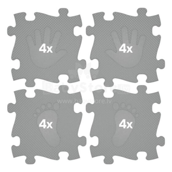 WOOPIE Sensory Mat Orthopedic Puzzle Hands and Feet 16 pcs - Color Gray