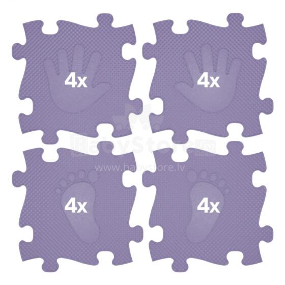 WOOPIE Sensory Mat Orthopedic Puzzle Hands and Feet 16 pcs - Purple