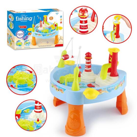 WOOPIE Water Table Game Fishing Light Sound + 24 Acc.