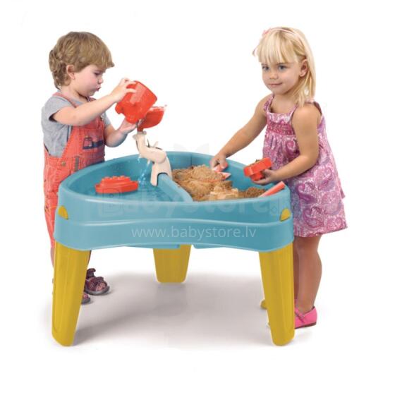 FEBER Water Table with Cover CASUAL 4in1 Sandbox Desk Picnic Table Accessories