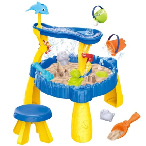 WOOPIE XL Water Table with Chair 2in1 Dolphin Sandbox 12 pcs.