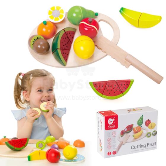 CLASSIC WORLD Wooden Velcro Fruit Chopping Set