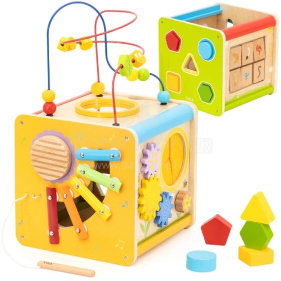 Viga Wooden Educational Cube 5in1