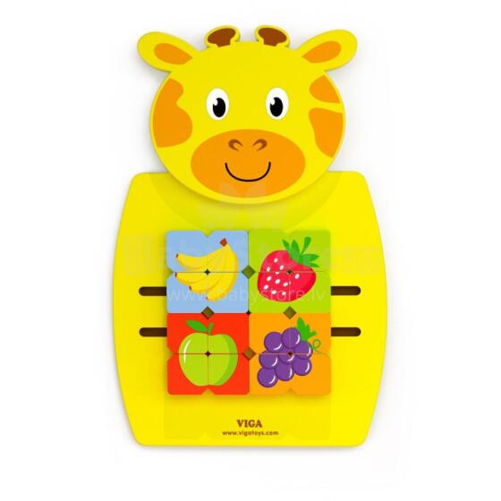 VIGA Wooden Manipulative Board Giraffe FSC Montessori Certificate