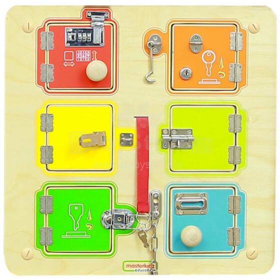 MASTERKIDZ Learning to Open and Close Locks Wall Manipulative Board