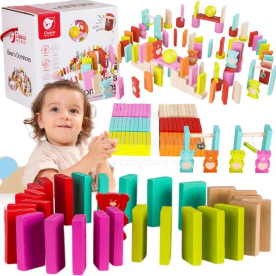 CLASSIC WORLD Koka domino lācīši bērniem 105 gab.