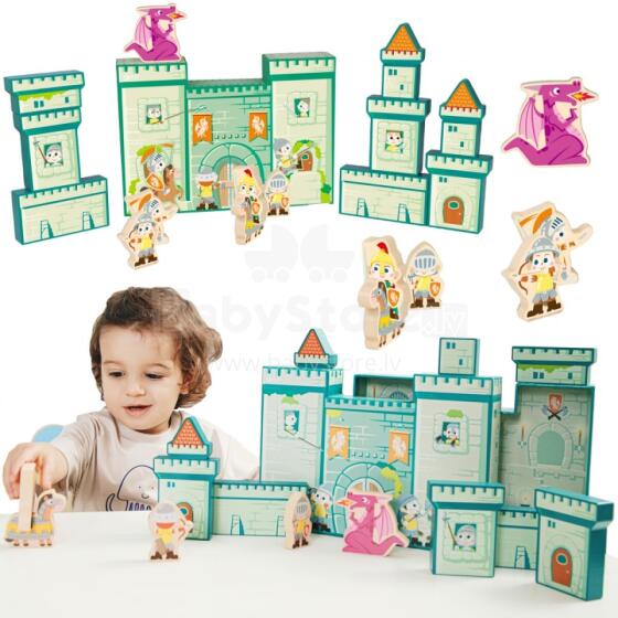 CLASSIC WORLD Blocks Figure Model Castle Dragon 16 pcs.