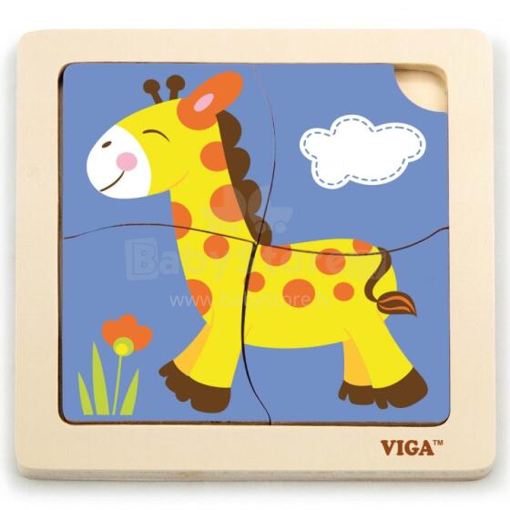 VIGA Handy Wooden Puzzle Giraffe