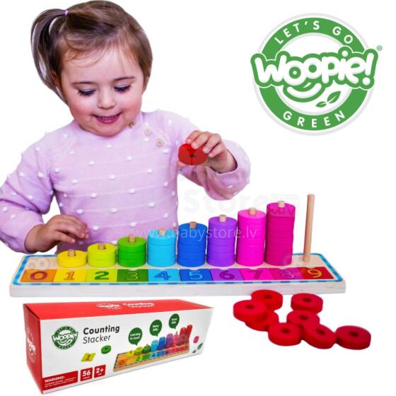 WOOPIE GREEN Montessori Learning to Count and Color Puzzle 56 pcs.
