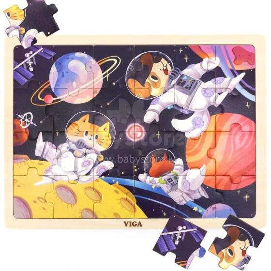 VIGA Wooden Puzzle 24 pcs. Space Adventure
