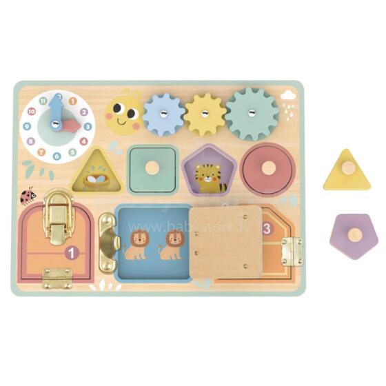 TOOKY TOY Manipulative Board Locks Gears Sorter Clock
