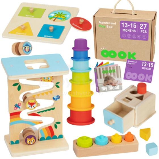 TOOKY TOY Box XXL Montessori Educational Box 6in1 Sensory 13-15 Months
