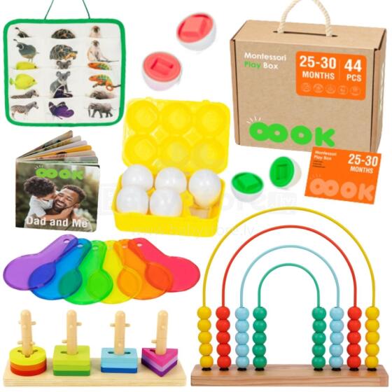 TOOKY TOY Box XXL Montessori Educational Box 7in1 Sensory 25-30 Months