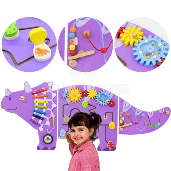 VIGA Wooden Sensory-Manipulation Board EDU Triceratops