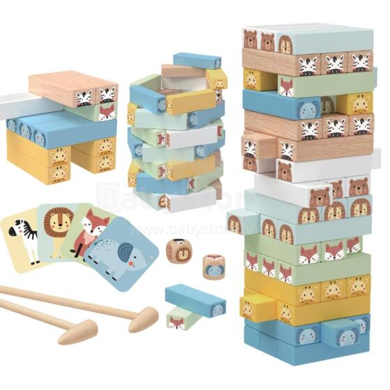 WOOPIE GREEN Skill Game "Wobbling Tower" Animals 82 pcs. FSC