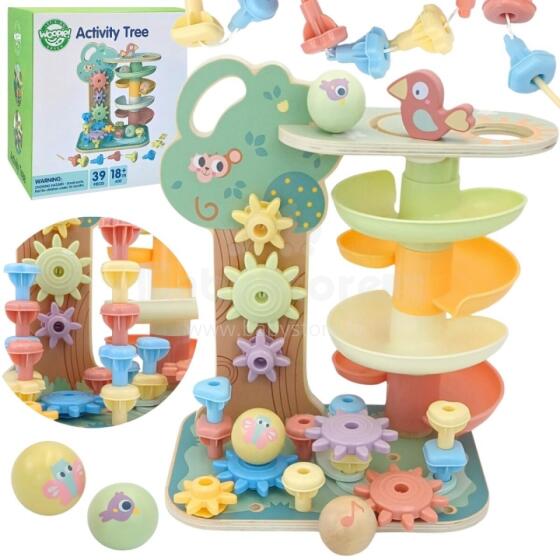 WOOPIE GREEN Montessori 4in1 Ball Track Activity Tree FSC