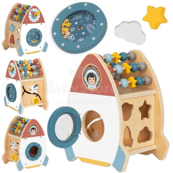 TOOKY TOY Space Rocket Activity Sorter Maze Wooden
