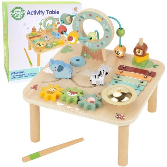 WOOPIE GREEN Wooden Educational Table Musical Sensory Maze 5in1